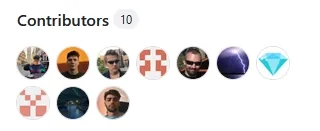 Contributors avatars on GitHub