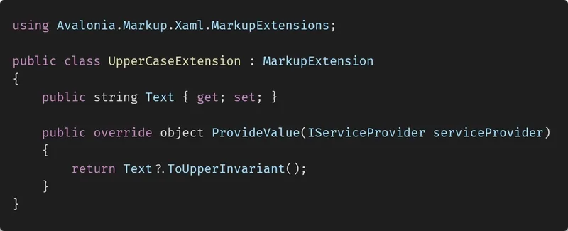 Markup Extensions code